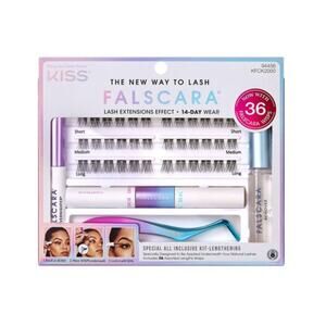Kiss Falscara Lash Lengthening Extensions Deluxe Kit 36 Wisps 14 Day Wear NIB